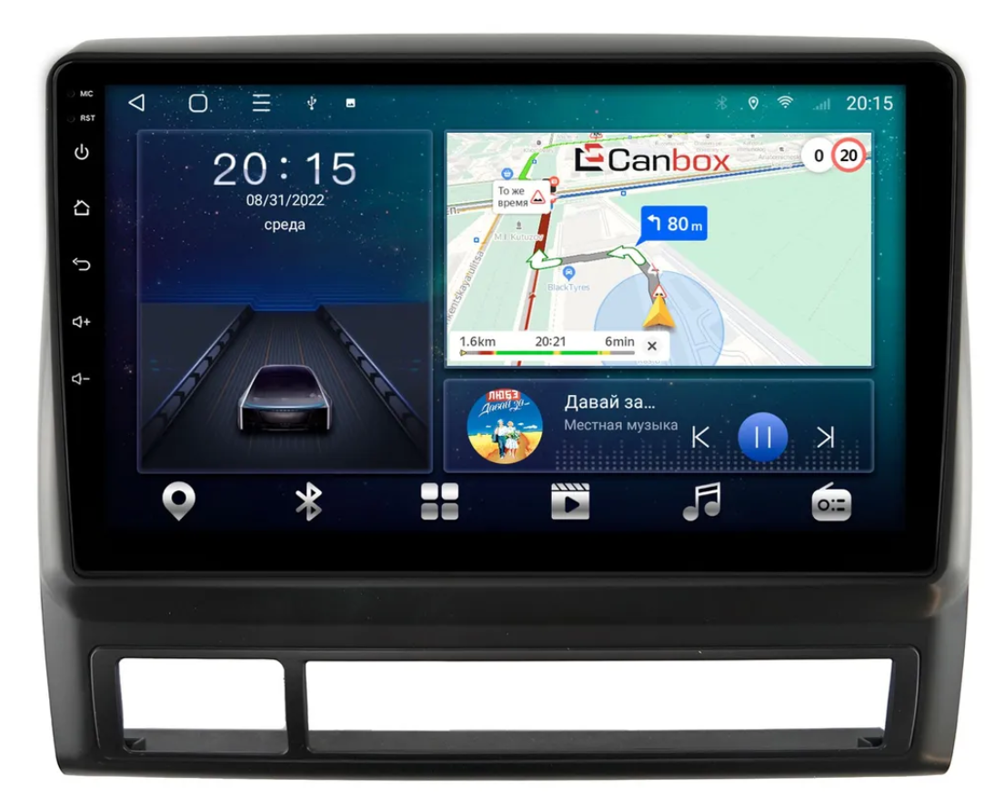 Штатная магнитола Canbox для Toyota Tacoma 2 (2004-2015) (матовая) на Android 10 (4G-SIM, 2/32, DSP, QLed)