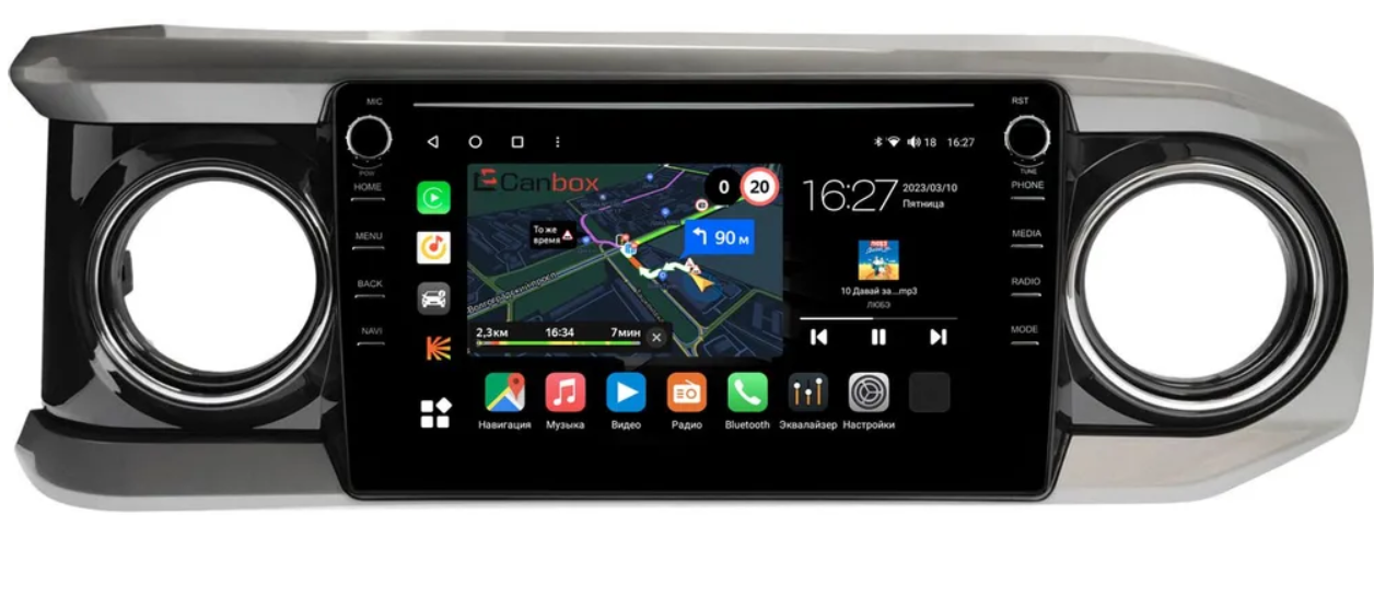 Штатная магнитола Canbox для Toyota Tacoma (2015-2022) на Android 10 (4G-SIM, 4/64, DSP, QLed)