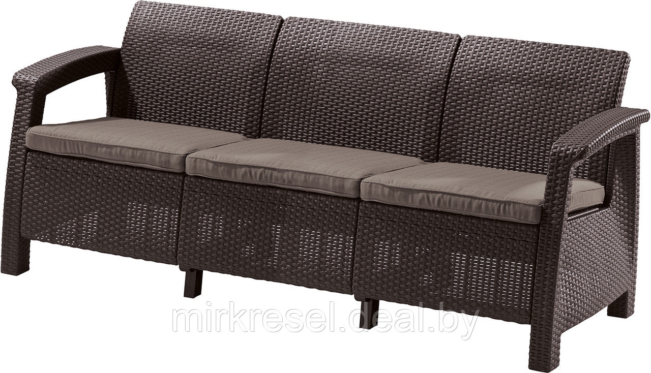 Диван Keter Corfu LOVE SEAT MAX (КОРФУ ЛАВ СИТ МАКС), КОРИЧНЕВЫЙ - фото 1 - id-p223157647