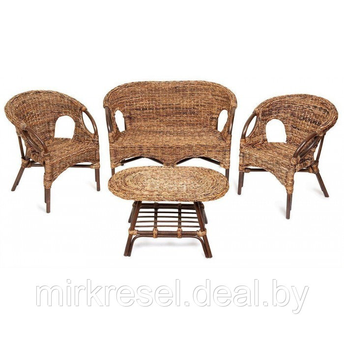 Комплект для отдыха Мандалино (диван + 2 кресла + стол овальный) - фото 1 - id-p223156574