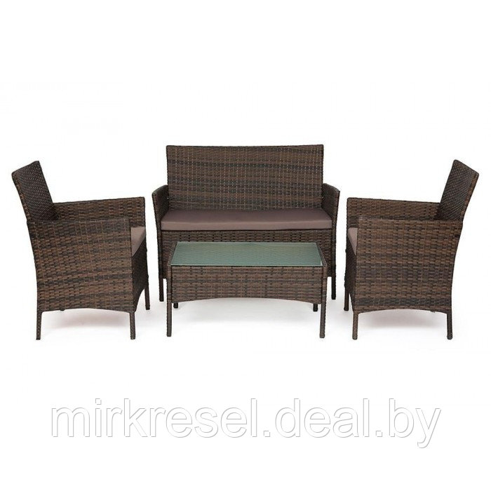 Лаундж сет (диван+2кресла+столик+подушки) (mod. 210013 А) - фото 1 - id-p223156594