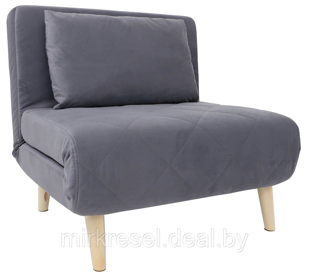 Кресло-кровать ЭЛЛИ 80 серый Велютто люкс 32 / бук - фото 1 - id-p223158939