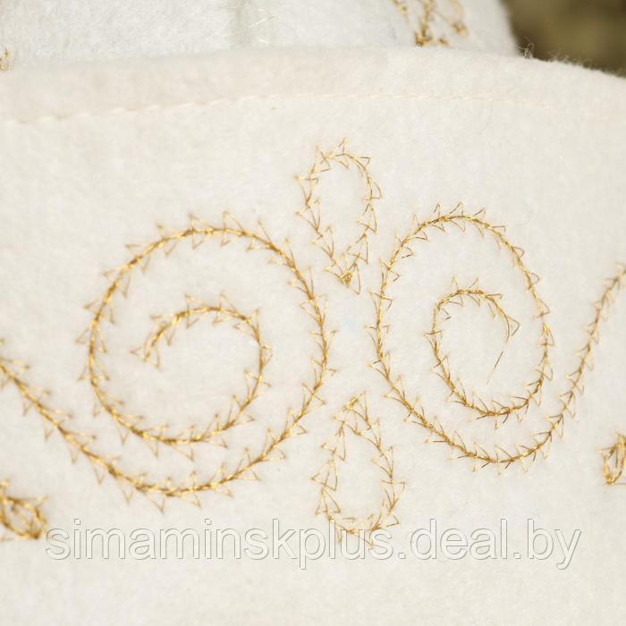 Шапка для бани с вышивкой "Казахстанский колпак мужской" с золотыми узорами - фото 3 - id-p223161773