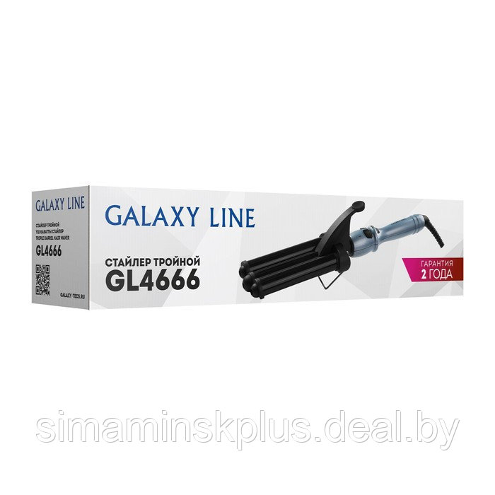 Стайлер Galaxy LINE GL 4666, 80 Вт, d=22 мм, до 200°С, керамическое покрытие, чёрно-голубой - фото 7 - id-p223161775