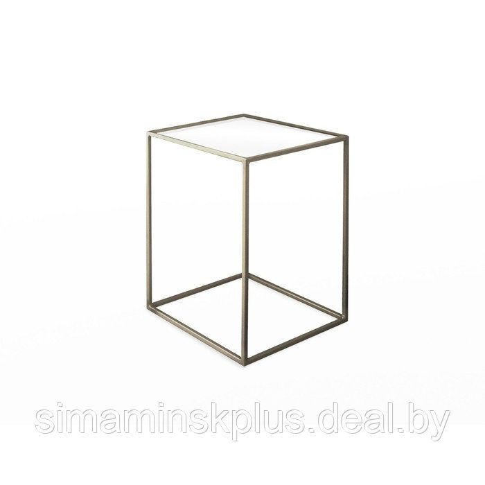Стол журнальный «Куб», 310х310х430, металл, стекло, золотой - фото 1 - id-p223161814