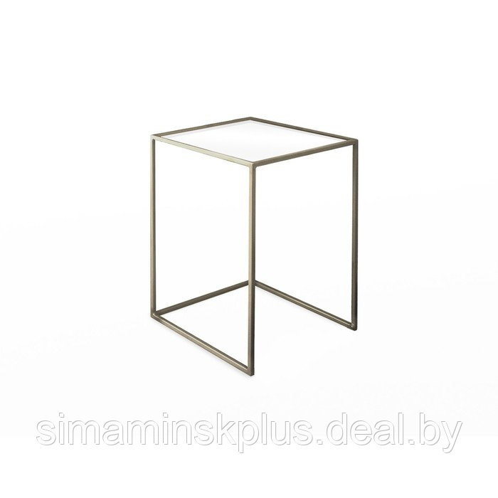 Стол журнальный большой «Куб», 380х380х510, металл, стекло, золотой - фото 1 - id-p223161816