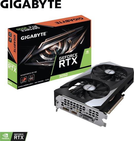 Видеокарта Gigabyte GeForce RTX 3050 WindForce OC 8G GV-N3050WF2OC-8GD - фото 2 - id-p223162375