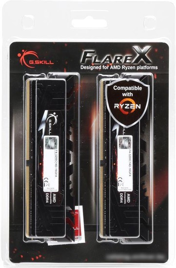 Оперативная память G.Skill Flare X 2x8GB DDR4 PC4-25600 F4-3200C16D-16GFX - фото 2 - id-p223162439