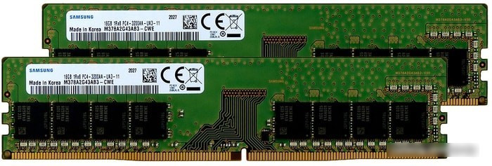 Оперативная память Samsung 2x16GB DDR4 PC4-25600 M378A2G43AB3-CWE - фото 1 - id-p223162446