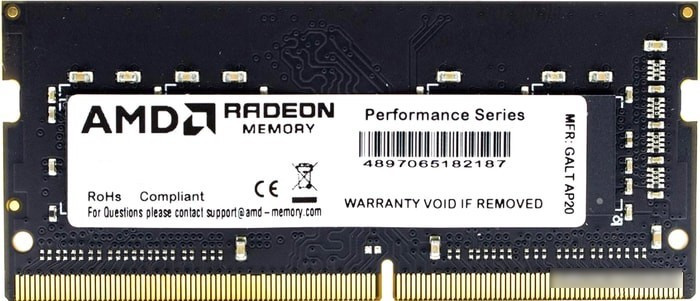 Оперативная память AMD Radeon 16GB DDR4 SODIMM PC4-25600 R9416G3206S2S-U - фото 1 - id-p223162451