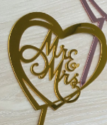 Топпер акриловый золотой "Mr & Mrs" - фото 1 - id-p223163971