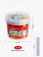 Мелки для асфальта Гамма "Мультики", цветные, 21шт., 6цв., квадратные, пластиковое ведро 1704195