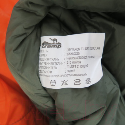 Спальный мешок Tramp Oimyakon T-Loft / TRS-048R - фото 9 - id-p223166482