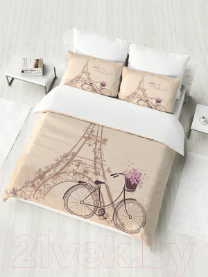 Комплект постельного белья Ambesonne В Париж на велосипеде / bls_2959_euro - фото 3 - id-p223186392