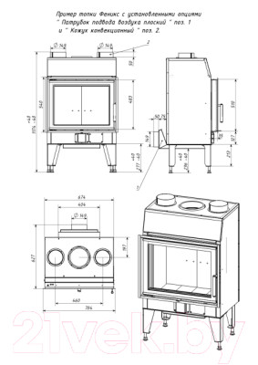 Каминная топка Мета-бел Fenix 1L ТКТ 10.0-02 - фото 5 - id-p223186410