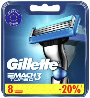 Набор сменных кассет Gillette Mach3 Turbo - фото 2 - id-p223176670