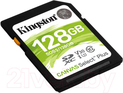 Карта памяти Kingston Canvas Select Plus SDXC (Class10) 128GB (SDS2/128GB) - фото 2 - id-p223176063