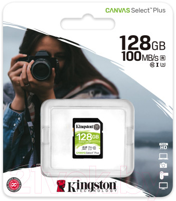 Карта памяти Kingston Canvas Select Plus SDXC (Class10) 128GB (SDS2/128GB) - фото 3 - id-p223176063