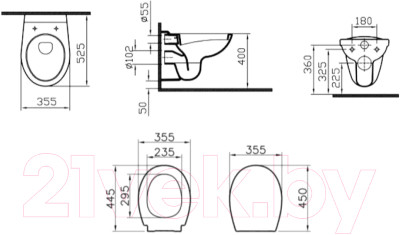 Унитаз подвесной с инсталляцией VitrA Normus / 9773B003-7206 - фото 10 - id-p223166797