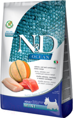Сухой корм для собак Farmina N&D Ocean Salmon & Codfish & Cantalupe Adult Mini - фото 1 - id-p223182915