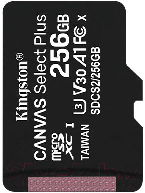 Карта памяти Kingston MicroSDXC Canvas Select Plus (SDCS2/256GB) - фото 1 - id-p223185234