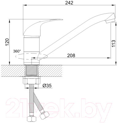 Смеситель Diadonna D45-150 - фото 2 - id-p223183872