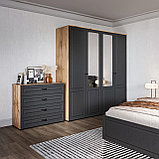 Шкаф 4д (с зеркалами) Спальня Лацио Сканди Вотан/Сканди графит, фото 4