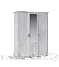Распашной шкаф Лорена трехдверный Бетон пайн белый