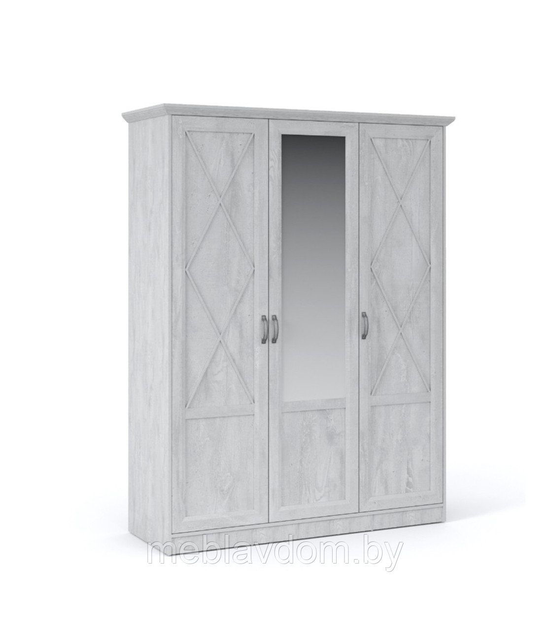 Распашной шкаф Лорена трехдверный Бетон пайн белый - фото 1 - id-p223192054