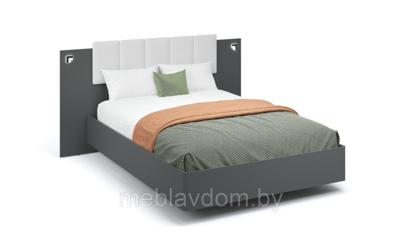 Кровать Мишель МИ 140 без ламелей Антрацит - фото 1 - id-p223192071