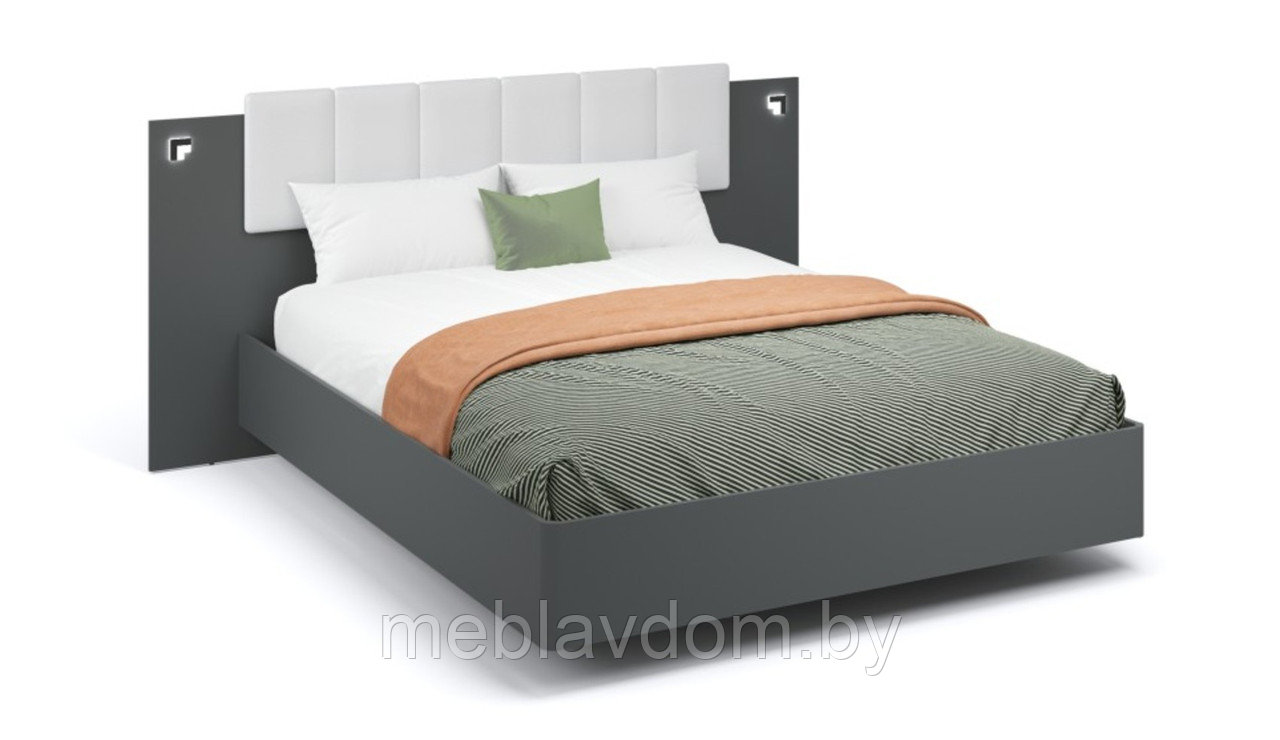 Кровать Мишель МИ 160 без ламелей Антрацит - фото 1 - id-p223192072