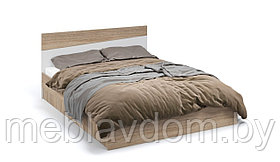 Кровать Антария 160х200 (основание ЛДСП) Сонома/белый