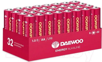 Батарейка Daewoo LR6 Energy Alkaline PACK32 32/768 - фото 1 - id-p223200917