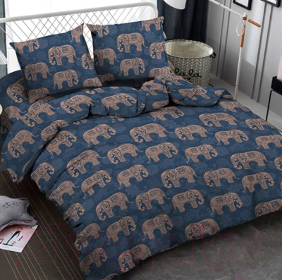 Комплект постельного белья Amore Mio Мако-сатин Elephants Микрофибра 2сп / 92998 - фото 2 - id-p223195772