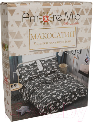 Комплект постельного белья Amore Mio Мако-сатин Trip BLK Микрофибра 2сп / 93843 - фото 3 - id-p223195773