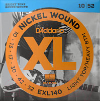 Струны для электрогитары D'Addario EXL140 XL Nickel Wound Light Top/Heavy Bottom 10-52