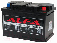 Автомобильный аккумулятор ALFA battery Battery Standart R+ 720A / 6CT-75R