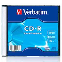 Диск Verbatim "Extra Protection Slim", CD-R, 0.7 гб, тонкий футляр (slim case), 1 шт