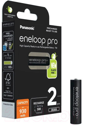 Комплект аккумуляторов Panasonic Eneloop Pro AAA 930 2BP - фото 3 - id-p223209266