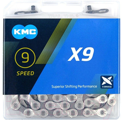 Цепь для велосипеда KMC X9 1/2"X11/128"X116L - фото 2 - id-p223195310