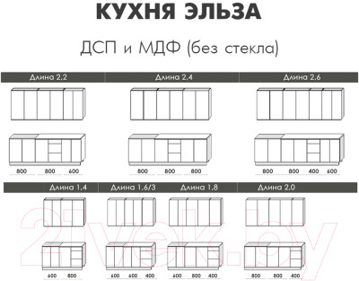 Готовая кухня Артём-Мебель Эльза СН-114 без стекла МДФ 1.6/3м - фото 5 - id-p223209457