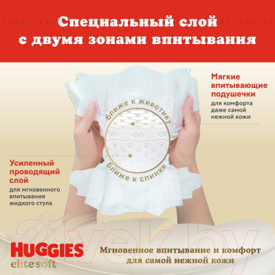 Подгузники детские Huggies Elite Soft 3 Mega - фото 5 - id-p223195326