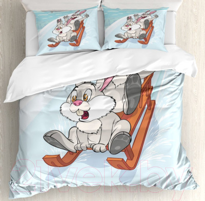 Комплект постельного белья JoyArty Кролики на санках / bls_4609_single - фото 1 - id-p223209484