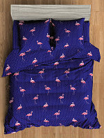 Комплект постельного белья Amore Mio Мако-сатин Flamingo DKBL Микрофибра 1.5сп / 93798