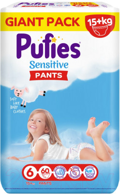 Подгузники-трусики детские Pufies Pants Sensitive Extra Large 15+кг - фото 1 - id-p223206721