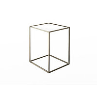 Стол журнальный «Куб», 310х310х430, металл, стекло, золотой