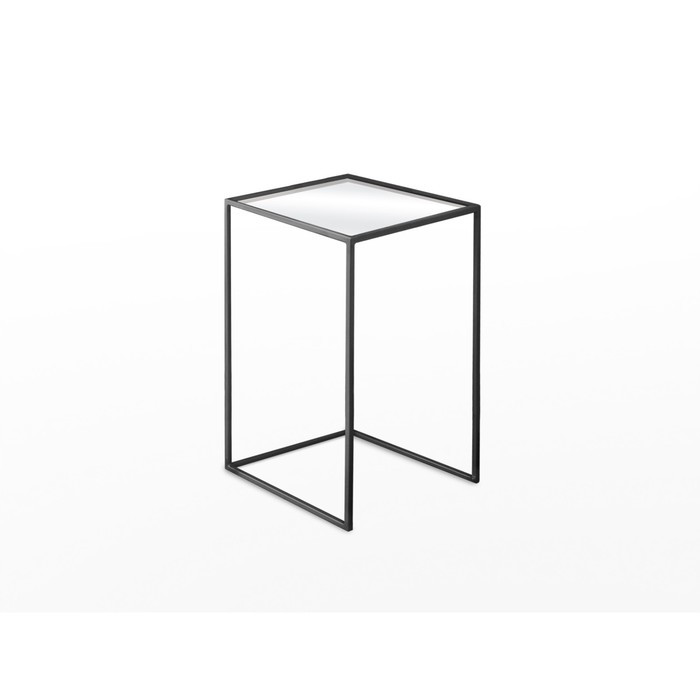 Стол журнальный большой «Куб», 380х380х510, металл, матовое стекло, чёрный - фото 1 - id-p223210967