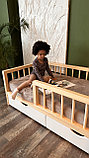 Кровать односпальная Томми с изголовьем домиком с ящиками, фото 7