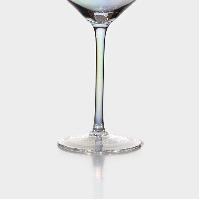 Набор бокалов стеклянных для вина Magistro «Иллюзия», 550 мл, 10×24 см, 2 шт, цвет перламутровый - фото 3 - id-p223214213