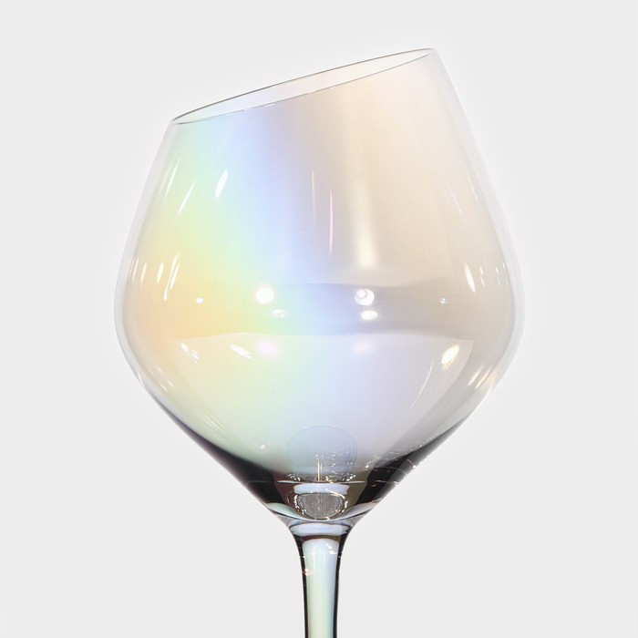 Набор бокалов стеклянных для вина Magistro «Иллюзия», 550 мл, 10×24 см, 2 шт, цвет перламутровый - фото 4 - id-p223214213
